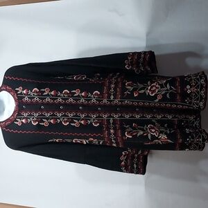 Floral Embroidered Long Sleeve Dress